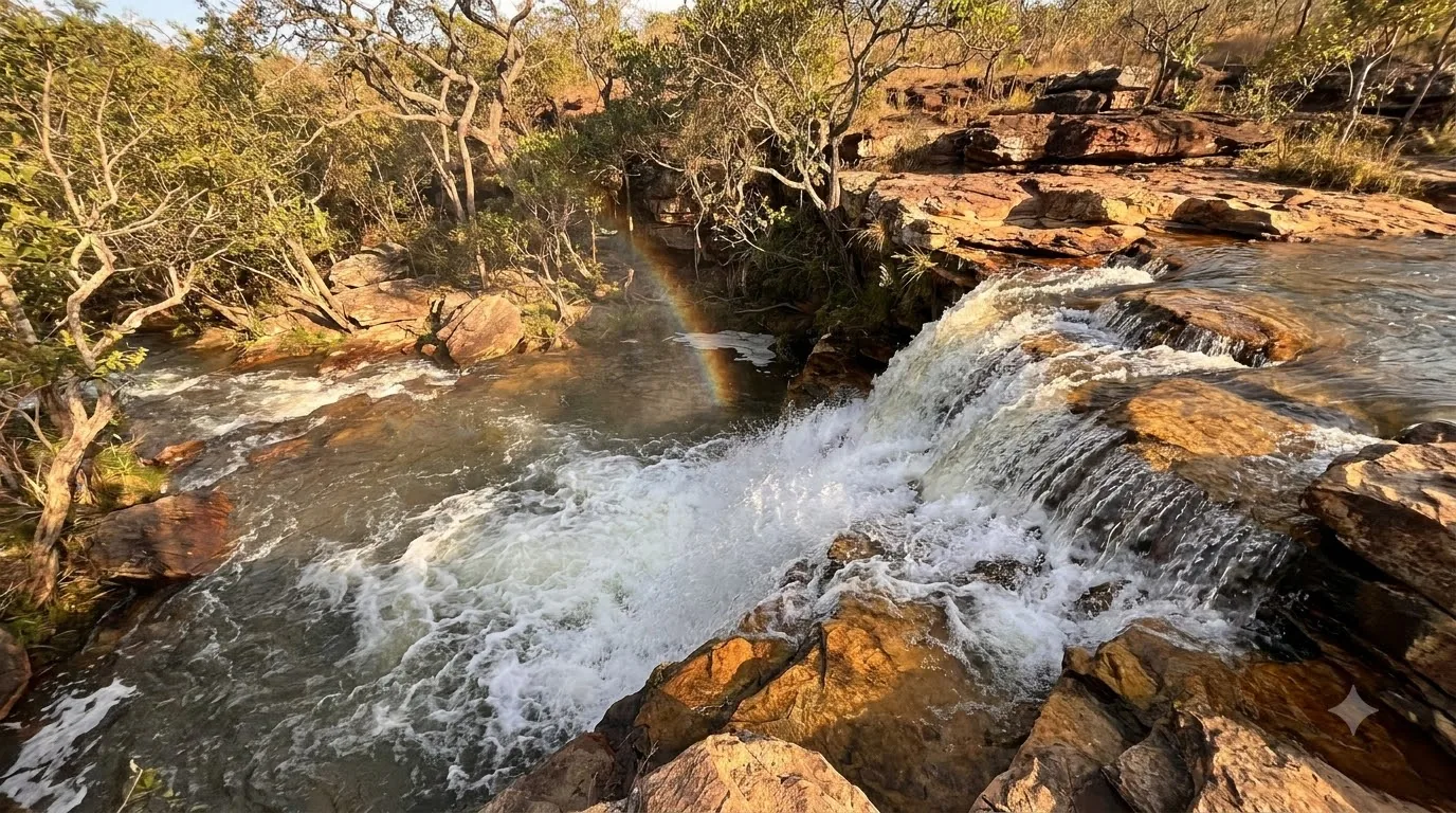 Balneário público — cachoeira em Goias, Brasil